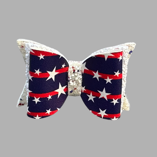 Patriotic Bow – Stars & Stripes Sparkle