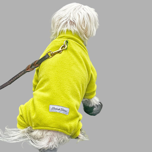 Calming Polartec® Buttery Soft Fleece Onesie For All Size Pups - Lime Green