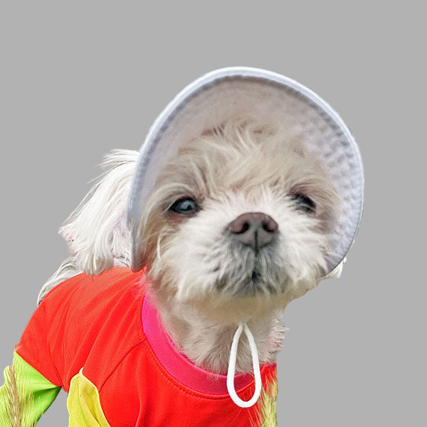 Cooling Dog with UPF50+ Full Brim Hat - Perfect White