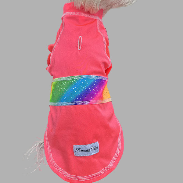 Cooling UPF 50+ Sun Shirt - Neon Coral Rainbows