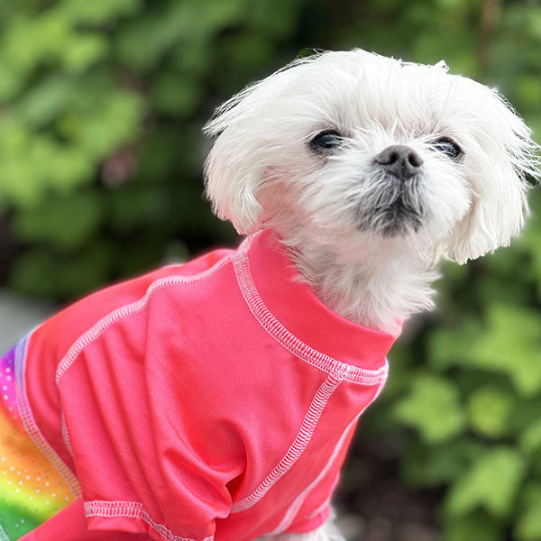 Cooling UPF 50+ Sun Shirt - Neon Coral Rainbows