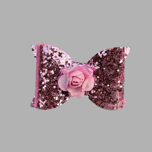 Glitter Bow – Pink Rose Sparkle