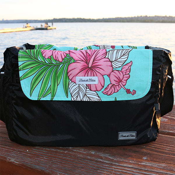 Cooling Pooch Bag Liner - Aqua Hibiscus