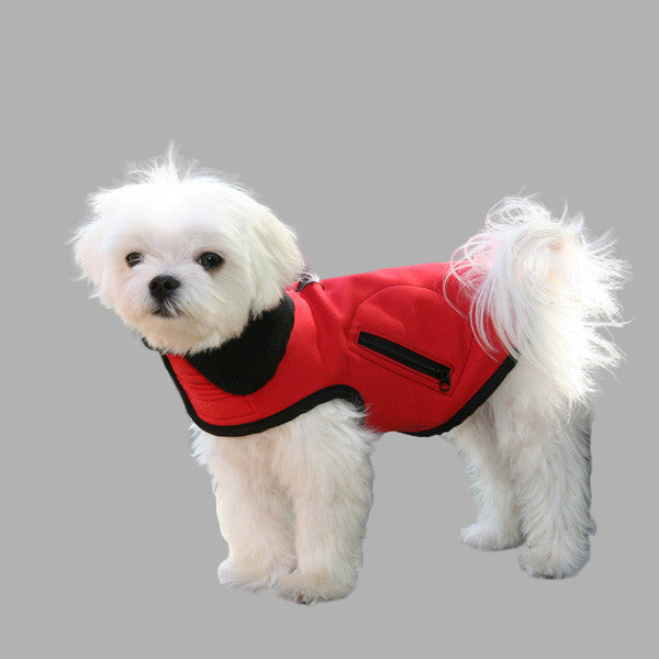 soft-shell waterproof dog vest, fleece lined, DWR finish