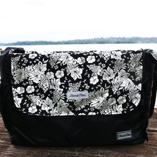 Cooling Pooch Bag Liner - Black Foil Hibiscus