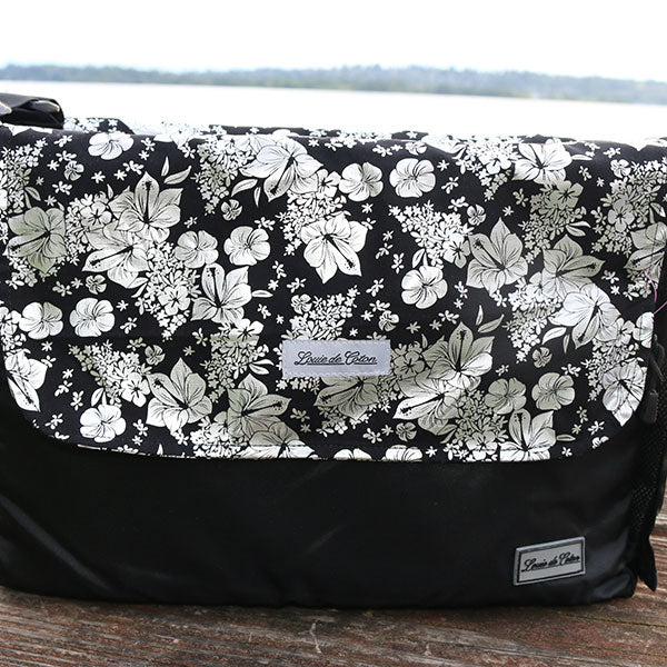 Cooling Pooch Bag Liner - Black Foil Hibiscus