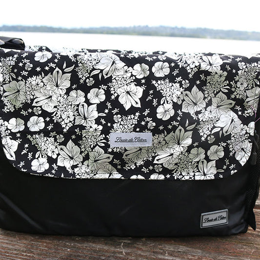 Cooling Pooch Bag Liner - Black Foil Hibiscus