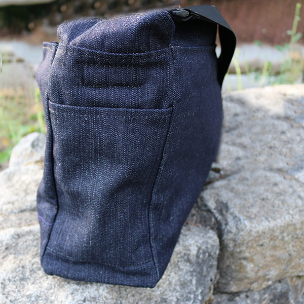 Organic Denim Calming Pooch Bag - Dark Blue