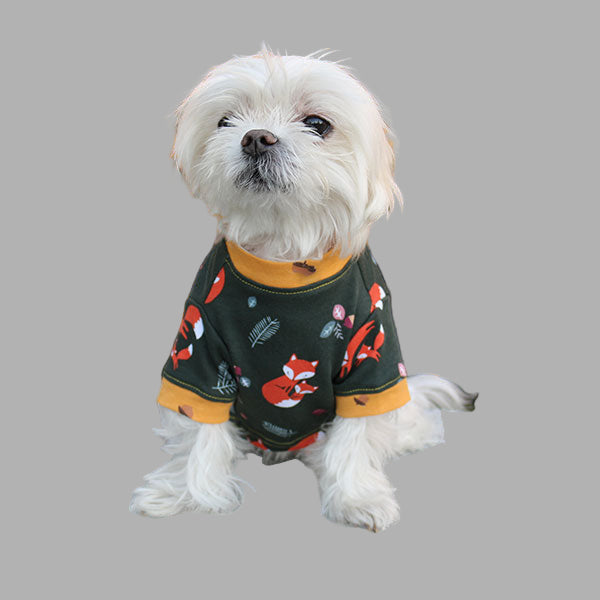 Foxy cotton dog shirt, rib knit breathable fabric