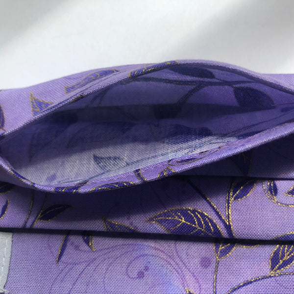 Handmade Cotton Face Mask - Purple Vines