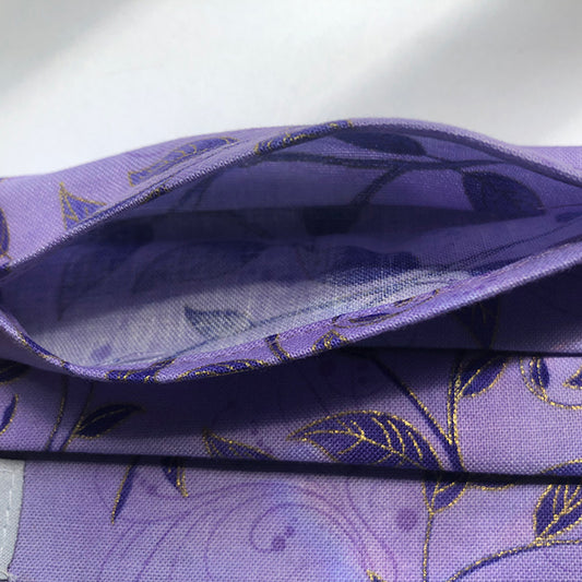 Handmade Cotton Face Mask - Purple Vines