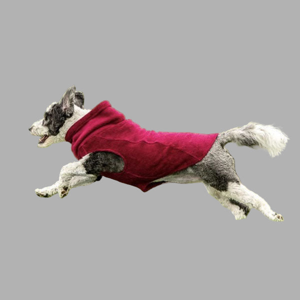 Calming Pullover Fleece Sweater For All Size Pups - Garnet