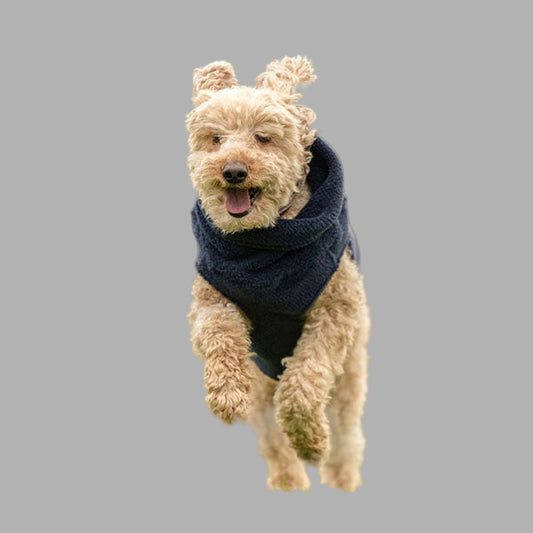 Calming Pullover Fleece Sweater For All Size Pups - Mid Night Blue