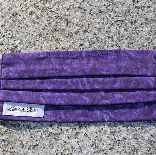 Handmade Cotton Face Mask - Purple Rose
