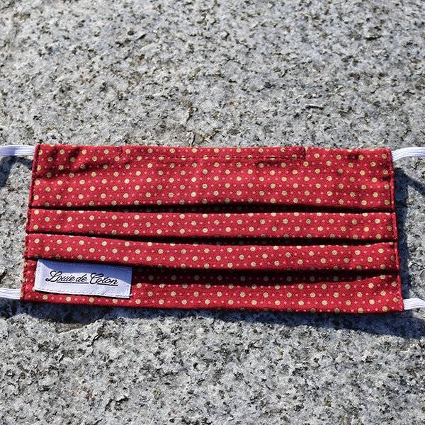 Handmade Cotton Face Mask - Gold Polka Dot