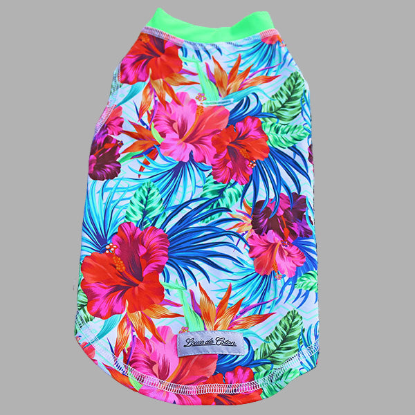 Calming Sleeveless Cooling Sun Tee UPF 50+ Hibiscus