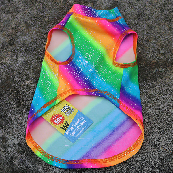 Calming Sleeveless Cooling Sun Tee UPF 50+ Rainbow Sparkle