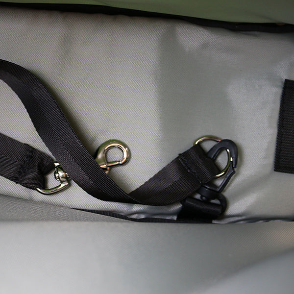 calming pooch sling bag, padded, waterproof nylon