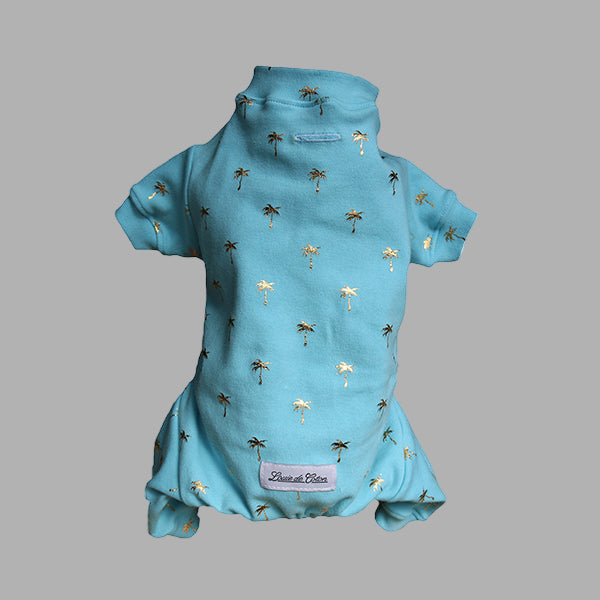 Handmade Cotton Pajamas - Gold Palm Trees