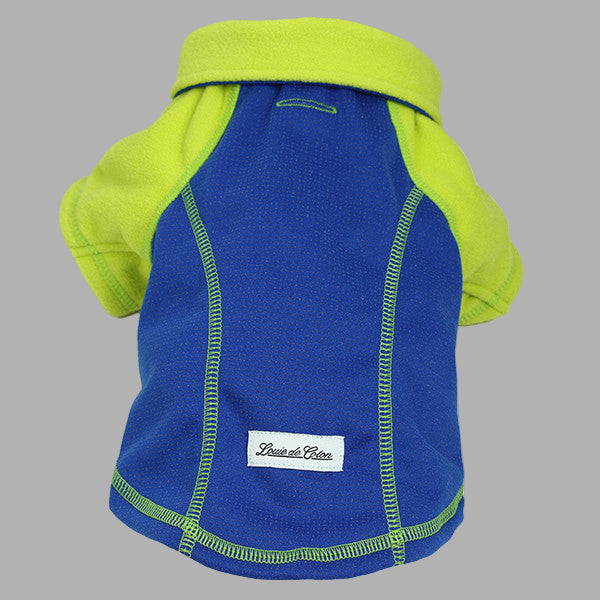 full length reflective outwear small dogs blue rear view