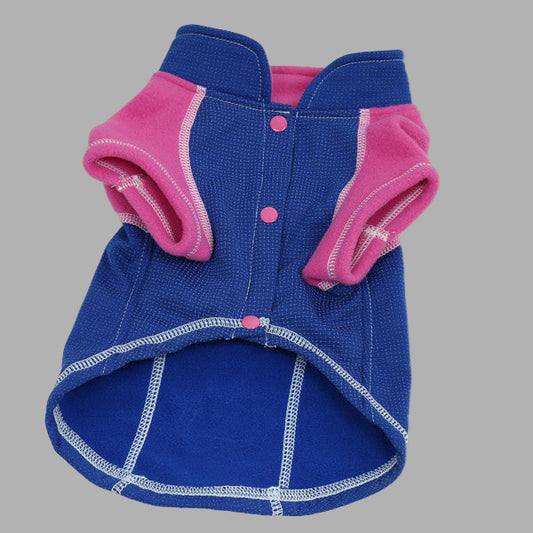 full length reflective outwear small dogs pink blue front view