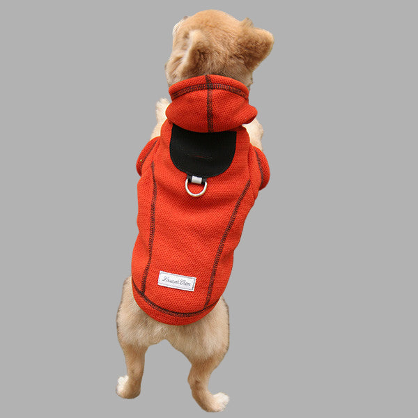 Honey Comb Thermal Fleece Jacket Orange hood