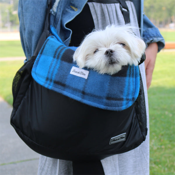 calming pooch sling bag, padded, waterproof nylon