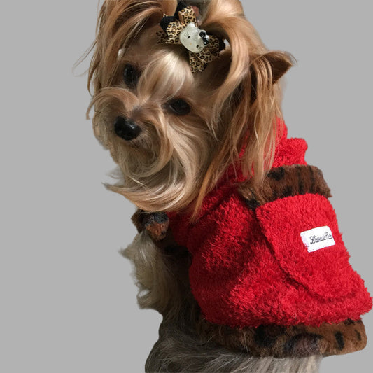 ALMOST GONE - Furry Valentino Calming Fleece Jacket - Polartec® Thermal Pro® - Cheetah