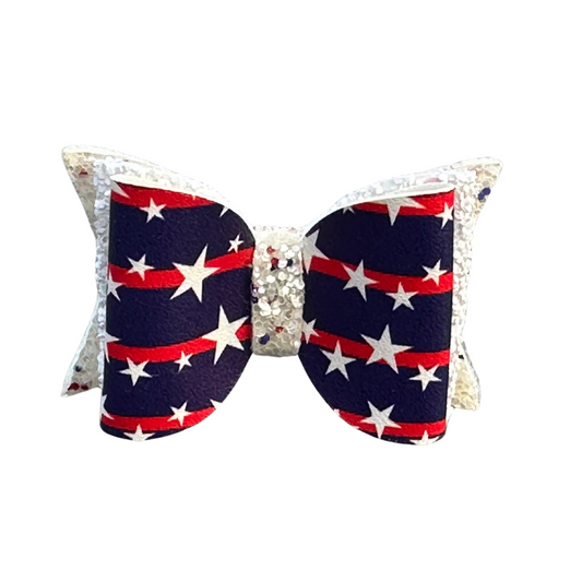 Patriotic Bow – Stars & Stripes Sparkle