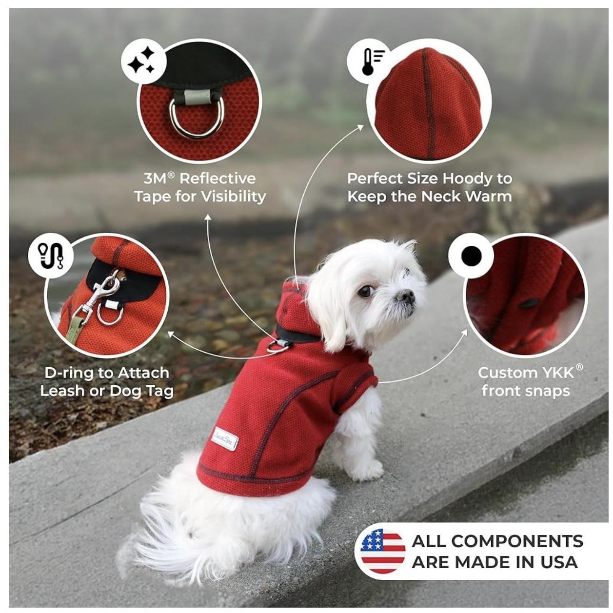 Calming Fleece Hoodie Jacket - Polartec® Thermal Pro® - Cherry