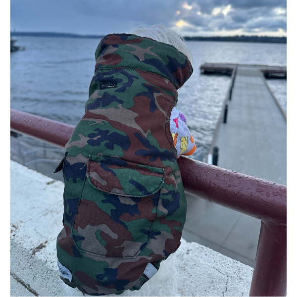 Insulated Reversible Puffer Jacket - PrimaLoft® & 3M™ reflective -Green Camo/Black