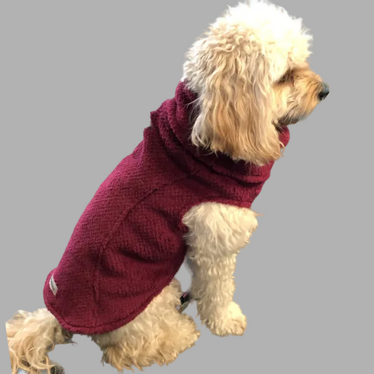Calming Pullover Fleece Sweater For All Size Pups - Garnet