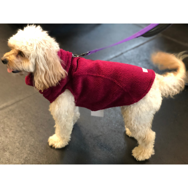 Calming Pullover Fleece Sweater For All Size Pups - Garnet