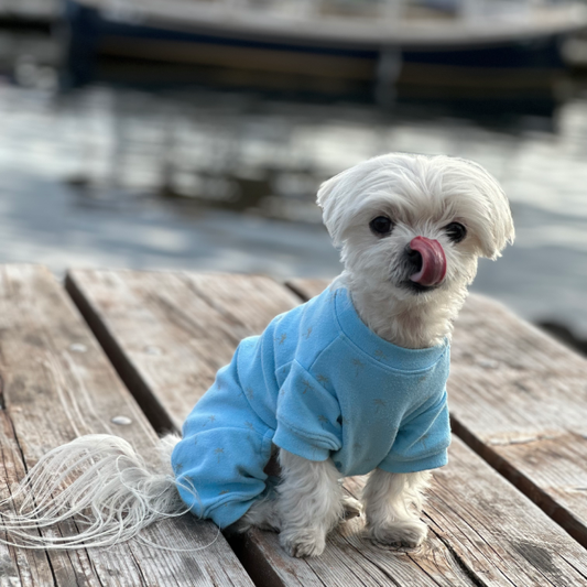 Handmade Cotton Pajamas - Gold Palm Trees