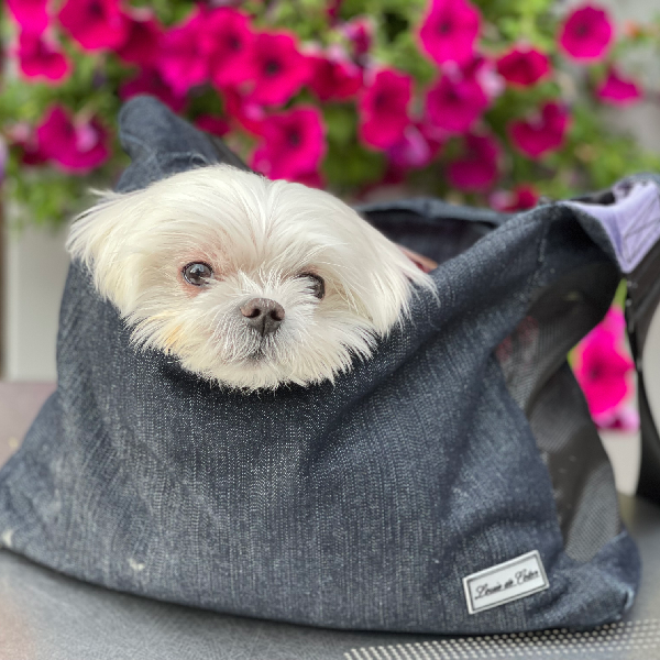 Organic Denim Calming Pooch Bag - Dark Blue