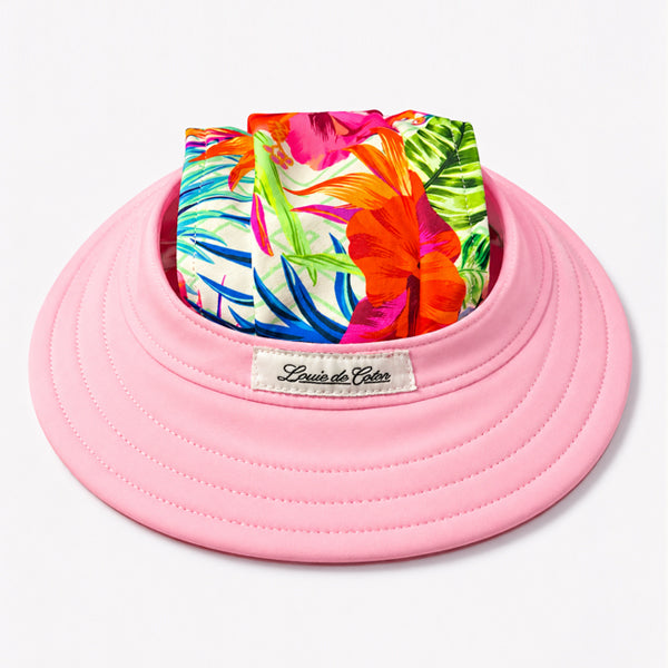 Limited-Edition UPF50+ Cooling Dog Full Brim Hat - Baby Pink