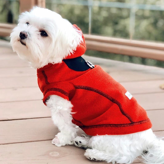 Polartec® Thermal Pro® Calming Fleece Jacket for Small Dogs – Paprika Honeycomb