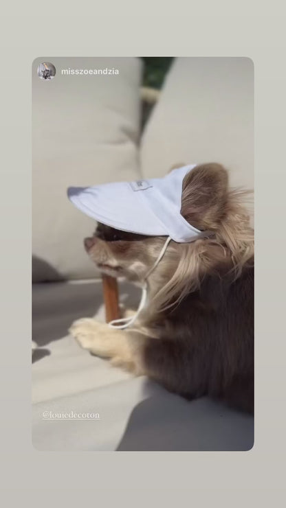 Cooling Dog with UPF50+  Full Brim Hat - Perfect White
