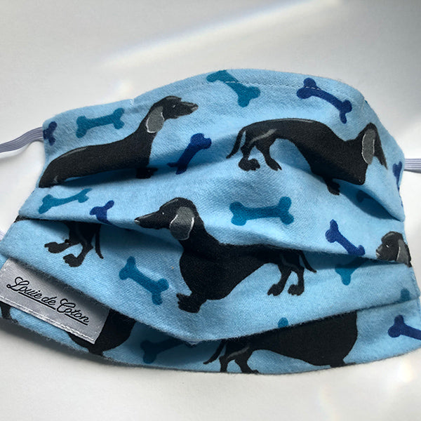 Handmade Cotton Flannel Face Mask - Doxie