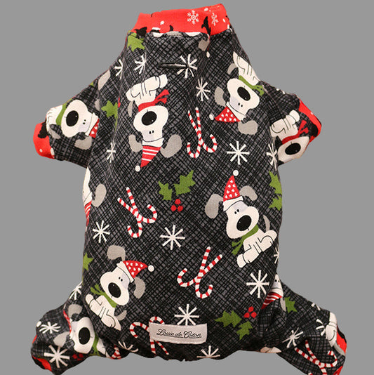 ALMOST SOLD OUT - Handmade Cotton Pajamas - Festive Pup