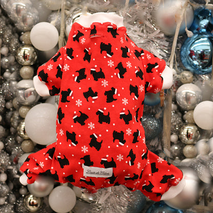 Handmade Cotton Pajamas - Santa Puppy