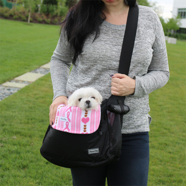 small dog carrier bag liner blanket hope for cure love ribbon model